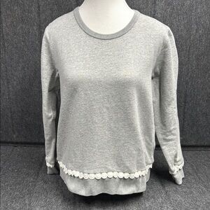 J. Crew Light Gray Sweater with Button Detail